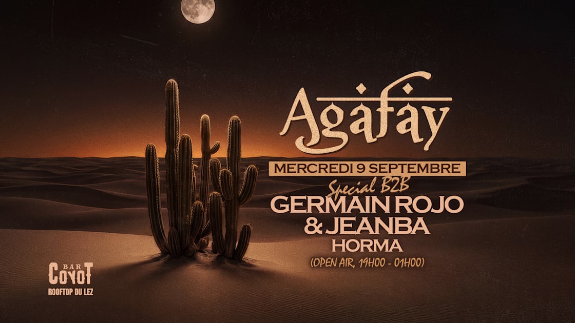 Affiche Agafay Open Air Rooftop 18 ( Septembre Édition ), Montpellier · Billets Shotgun
