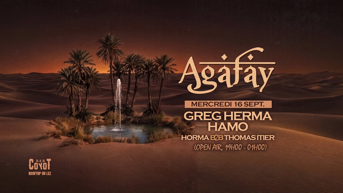 Affiche Agafay Open Air Rooftop 19, Montpellier · Billets Shotgun