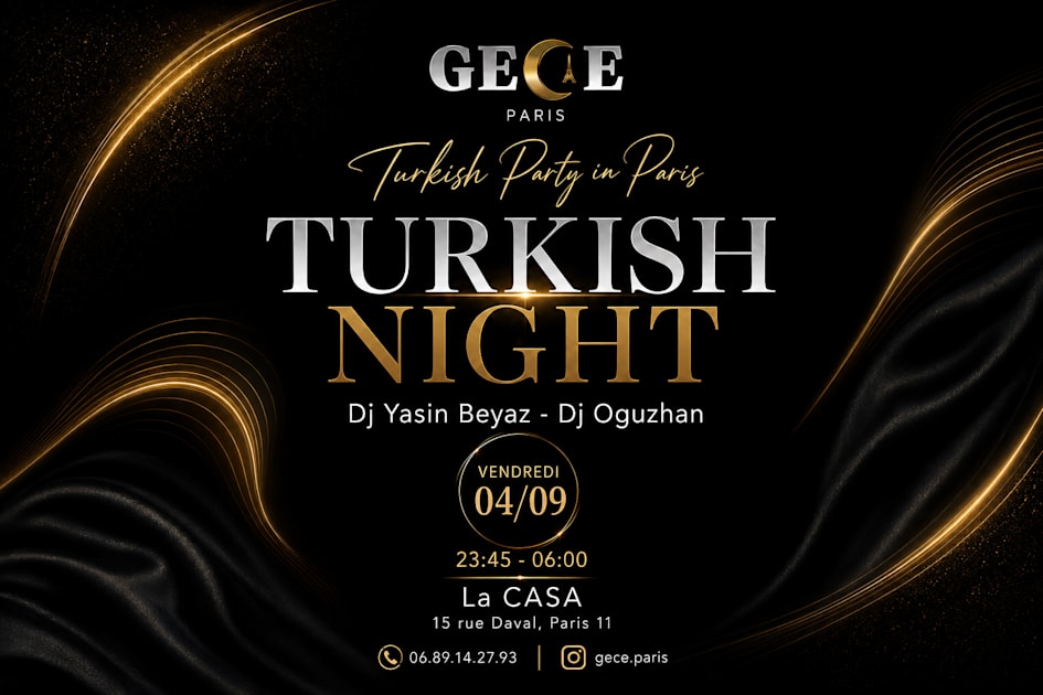 Affiche Turkish Night By Gece Paris, Paris · Billets Shotgun