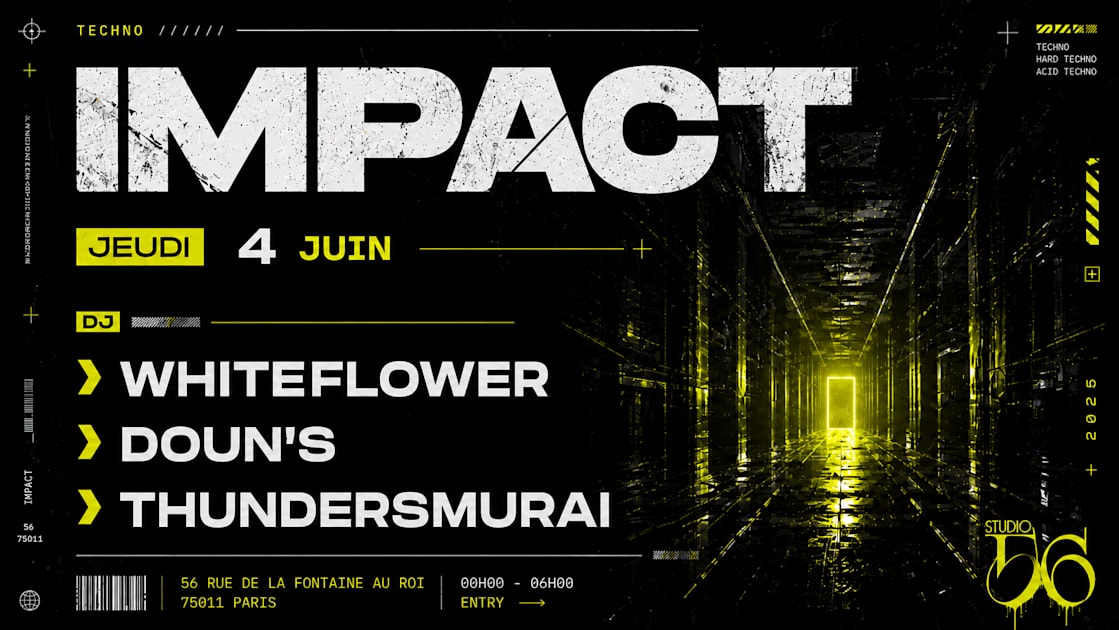 Whiteflower  - Soirée techno le jeu 4 juin à STUDIO 56 PARIS