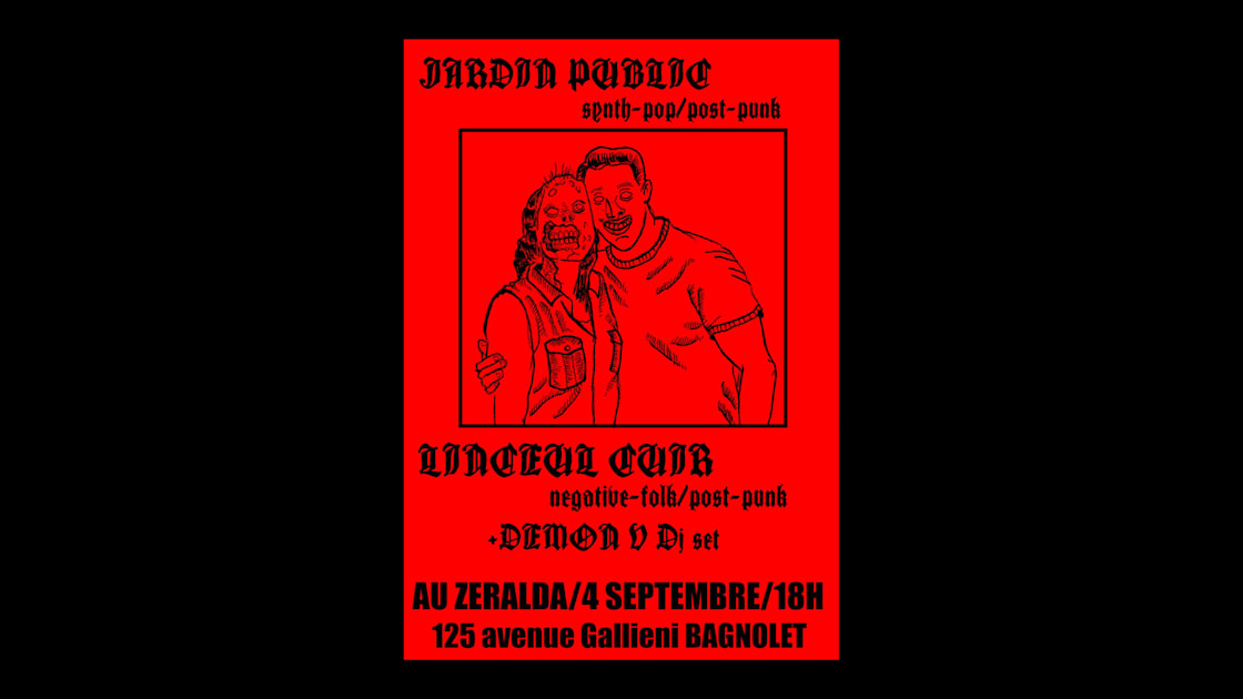 Affiche Jardin Public, Linceul Cuir, Demon V, Bagnolet · Billets Shotgun