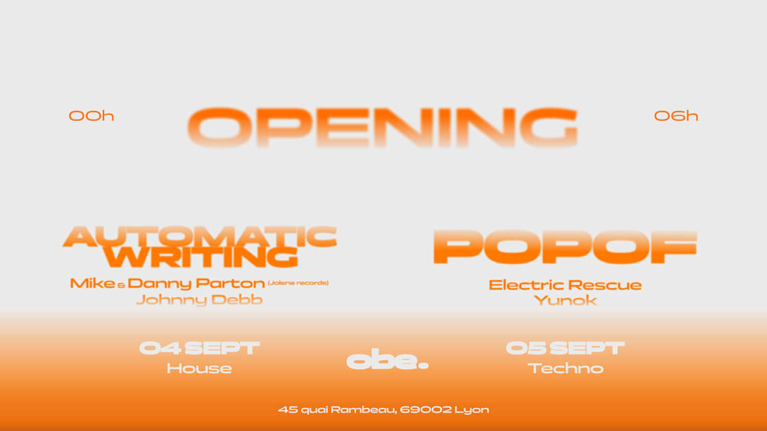 Affiche Obe. - Opening, Lyon · Billets Shotgun