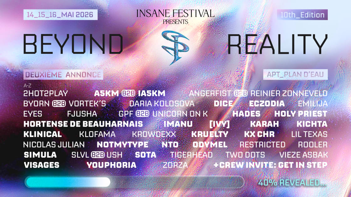 Insane Festival 2026 10th Edition Apt Billets Shotgun Beyond Reality AA2 Post Banner Djbvfl 