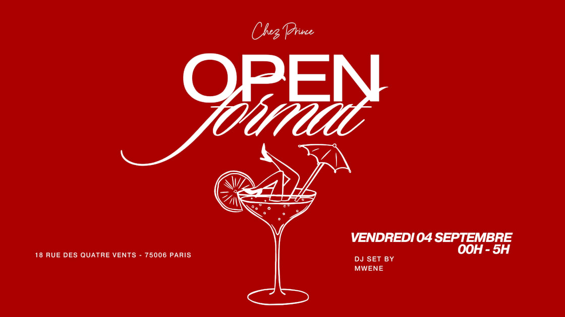 Affiche Vendredi Open Format - Chez Prince, Paris · Billets Shotgun