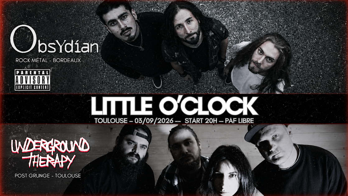 Affiche Obsydian X Underground Therapy, Toulouse · Billets Shotgun