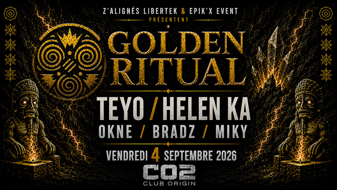 Affiche Golden Ritual By Z'alignés Libertek X Epik'x Event, Nantes · Billets Shotgun