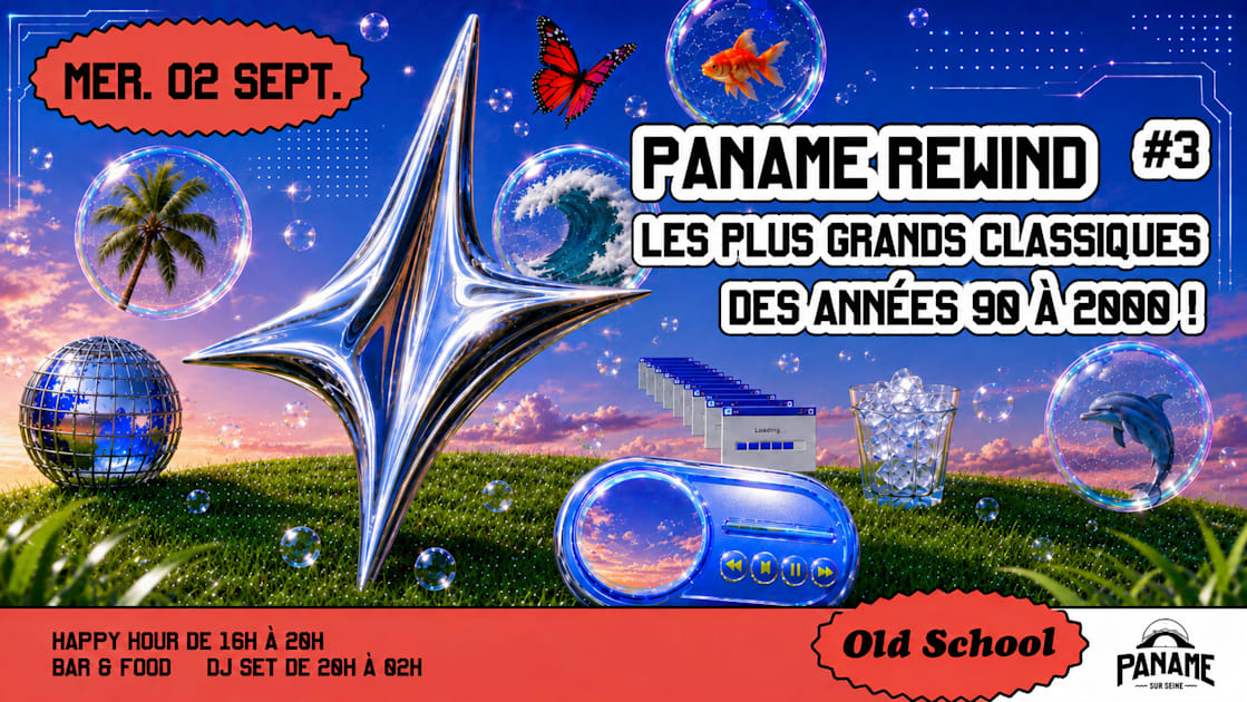 Affiche Paname Rewind #3 : Back To 90's / Y2k !, Paris · Billets Shotgun