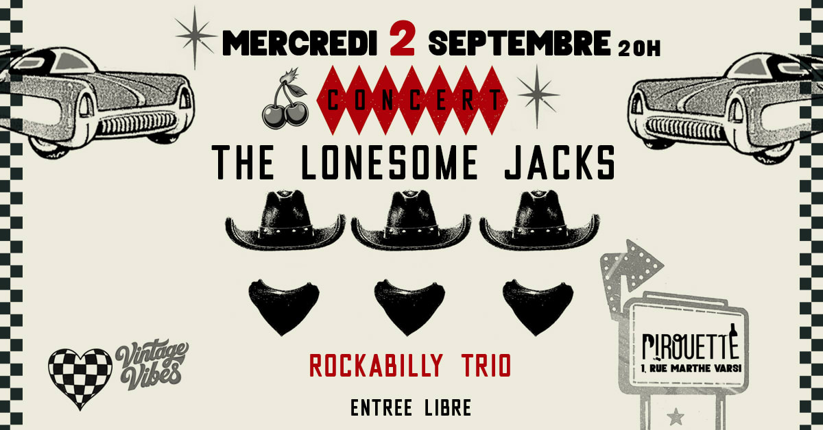 Affiche Concert Rockabilly The Lonesome Jacks • Mercredi 2 Septembre, Toulouse · Billets Shotgun