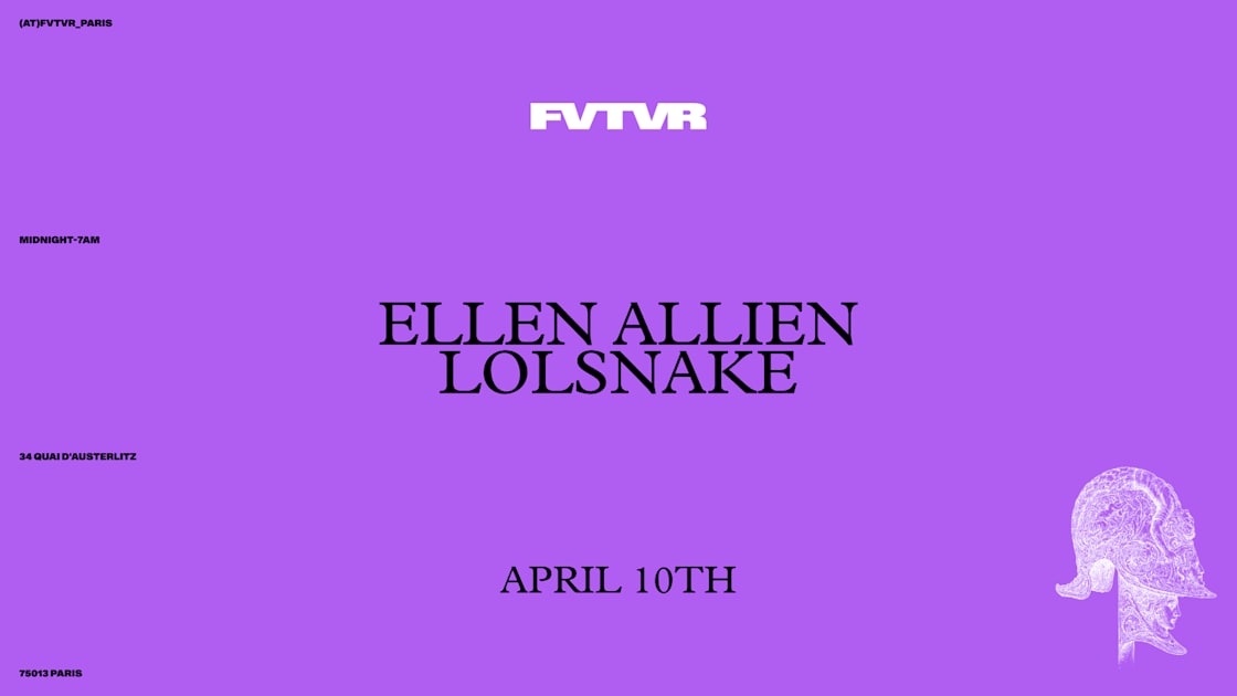 Ellen Allien & Lolsnake - Soirée techno le ven 10 avr. à FVTVR