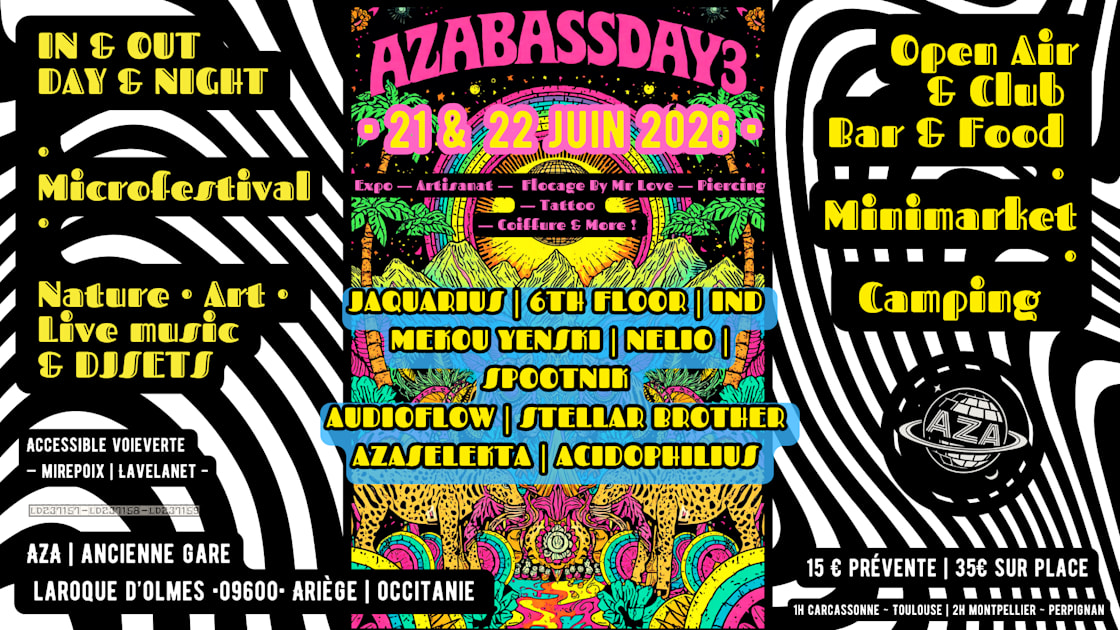 IND - Soirée techno le sam 20 juin à AZA - Ancienne Gare Laroque d'Olmes