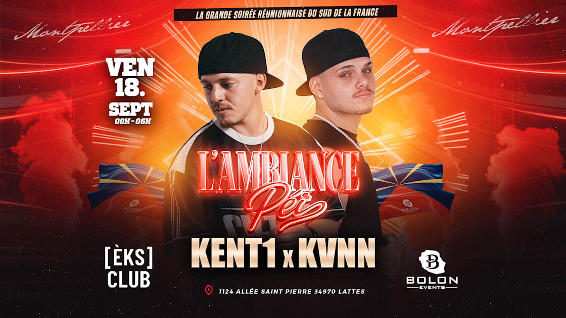 Affiche Kent1 &amp; Kvnn - L'ambiance Péi - Montpellier, Lattes · Billets Shotgun