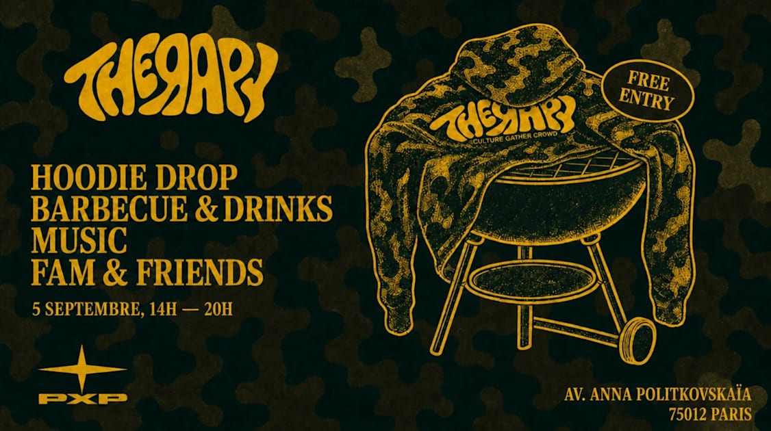 Affiche Therapy Fam - Barbecue & Merch - 05/09, Paris · Billets Shotgun
