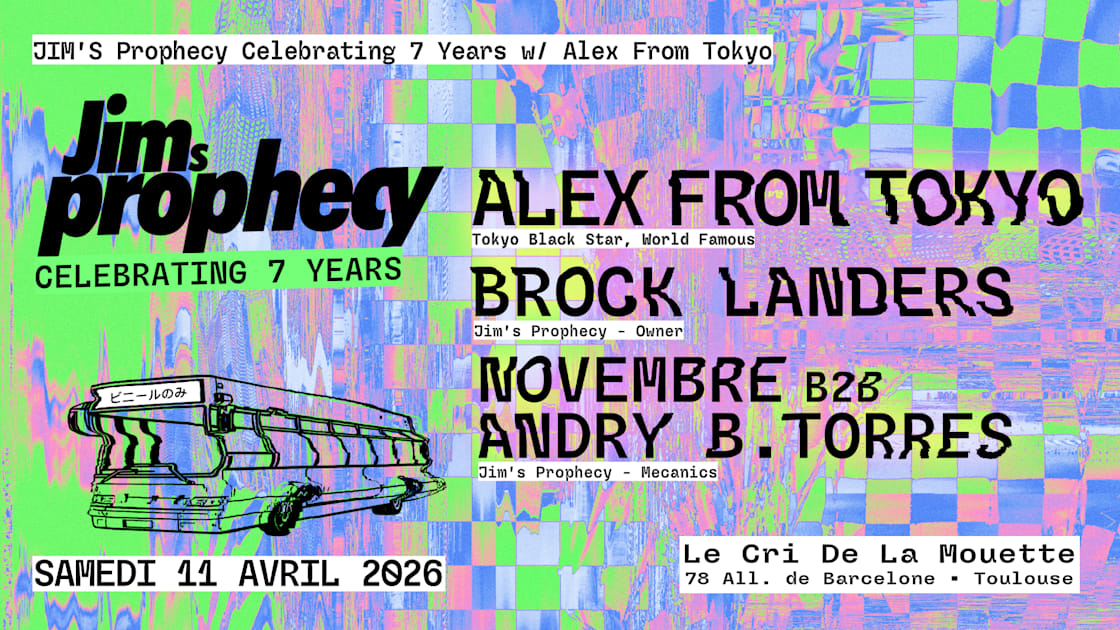 JIM'S Prophecy _ Brock Landers - Soirée techno le sam 11 avr. à le Cri de la mouette