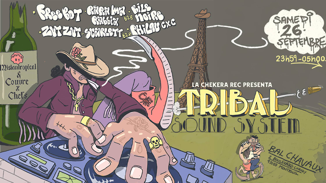 Affiche Tribal Sound System By Misantropical &amp; Couvre X Chefs, Montreuil · Billets Shotgun