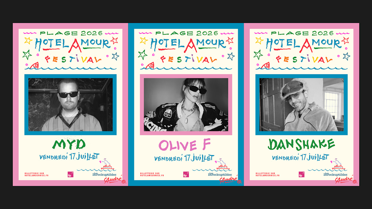 Myd, Olive F and Dan Shake DJ set at Plage de l'Hotel Amour Nice — Hotel Amour Festival 2026