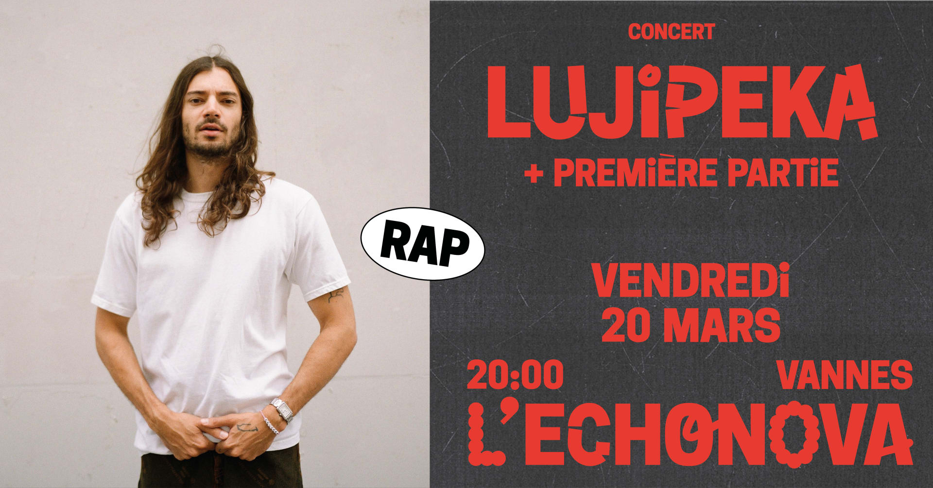 🔥 Lujipeka débarque à Vannes le 20 mars ! Figure incontournable de la scène rap française, il revient avec une tournée monumentale. 🎤 Un concert unique à ne pas manquer, prends ta place !