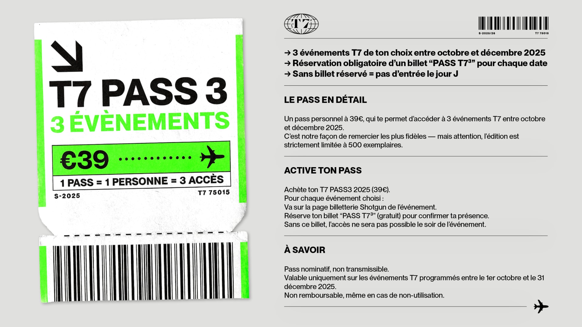 T7 Pass : Oct/Dec 2025
