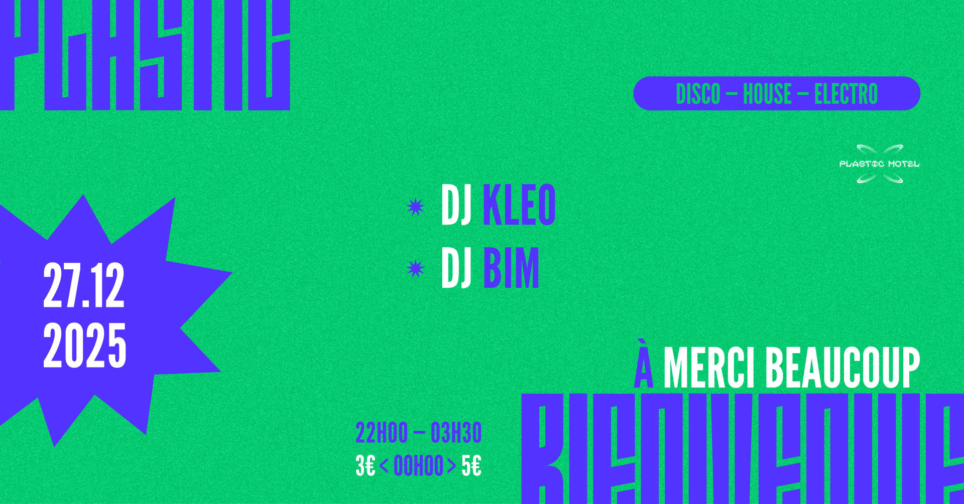 Plastic Bienvenue À Merci Beaucoup W/ Kleo, Bim