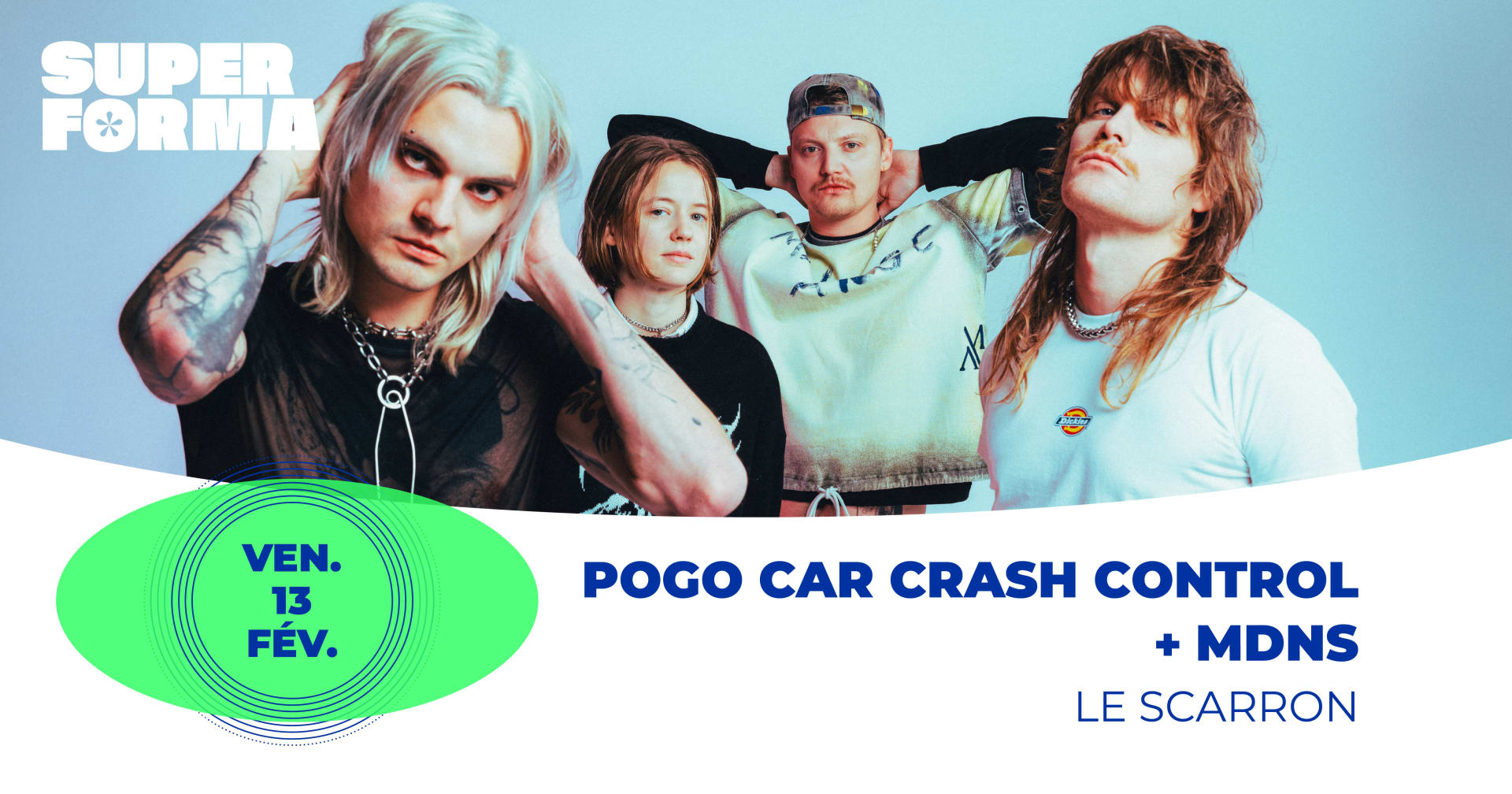 Le 13 février au Mans, Pogo Car Crash Control s'apprête à mettre le feu avec son punk/rock explosif 🔥 Prends vite ta place pour mettre le feu à l'Oasis !