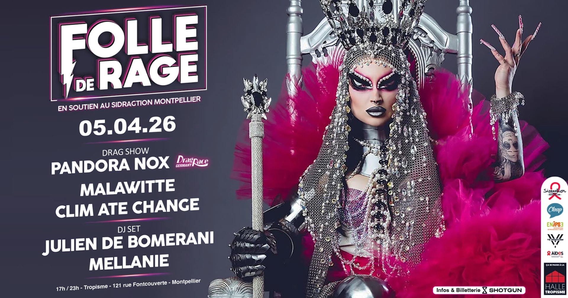 DIM 05/04 - FOLLE DE RAGE x TROPISME : TEA DANCE & DRAG !