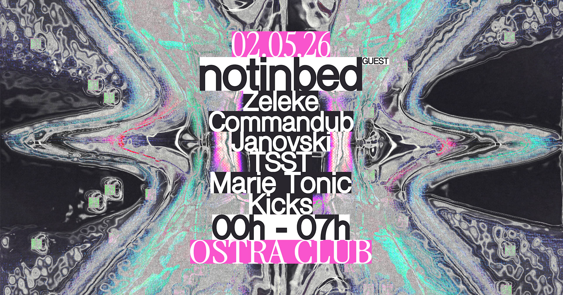 ⚡️Nancy ! L’Ostra Club est pris d’assaut par Notinbed & ZNTR le 2 mai pour une nuit entre house, UK garage et techno ! Prends ta place ici 🎟️