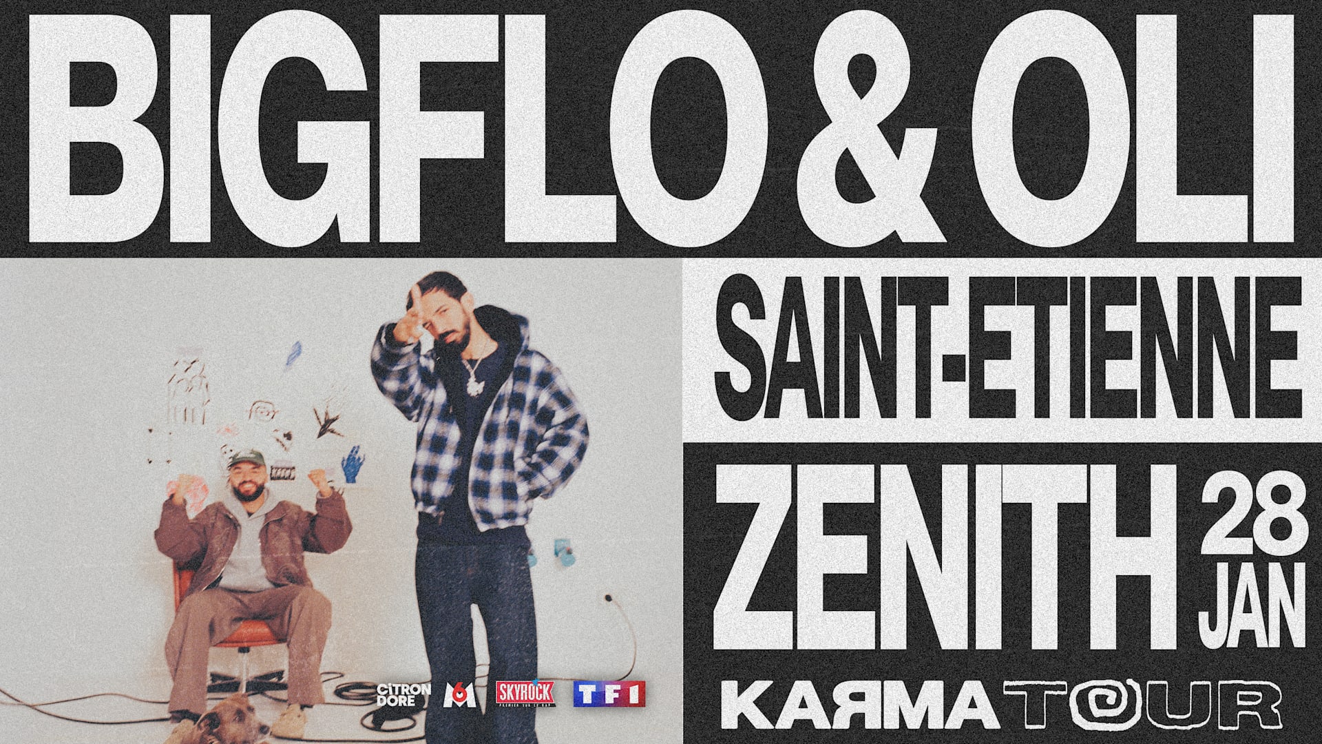 🚨 Bigflo & Oli débarquent au Zénith de Saint-Étienne le 28 janvier 2027 pour un concert événement qui va tout retourner. Prends vite ta place pour ne pas manquer les frères les plus bouillants du rap. Billetterie ouverte 🎟️
