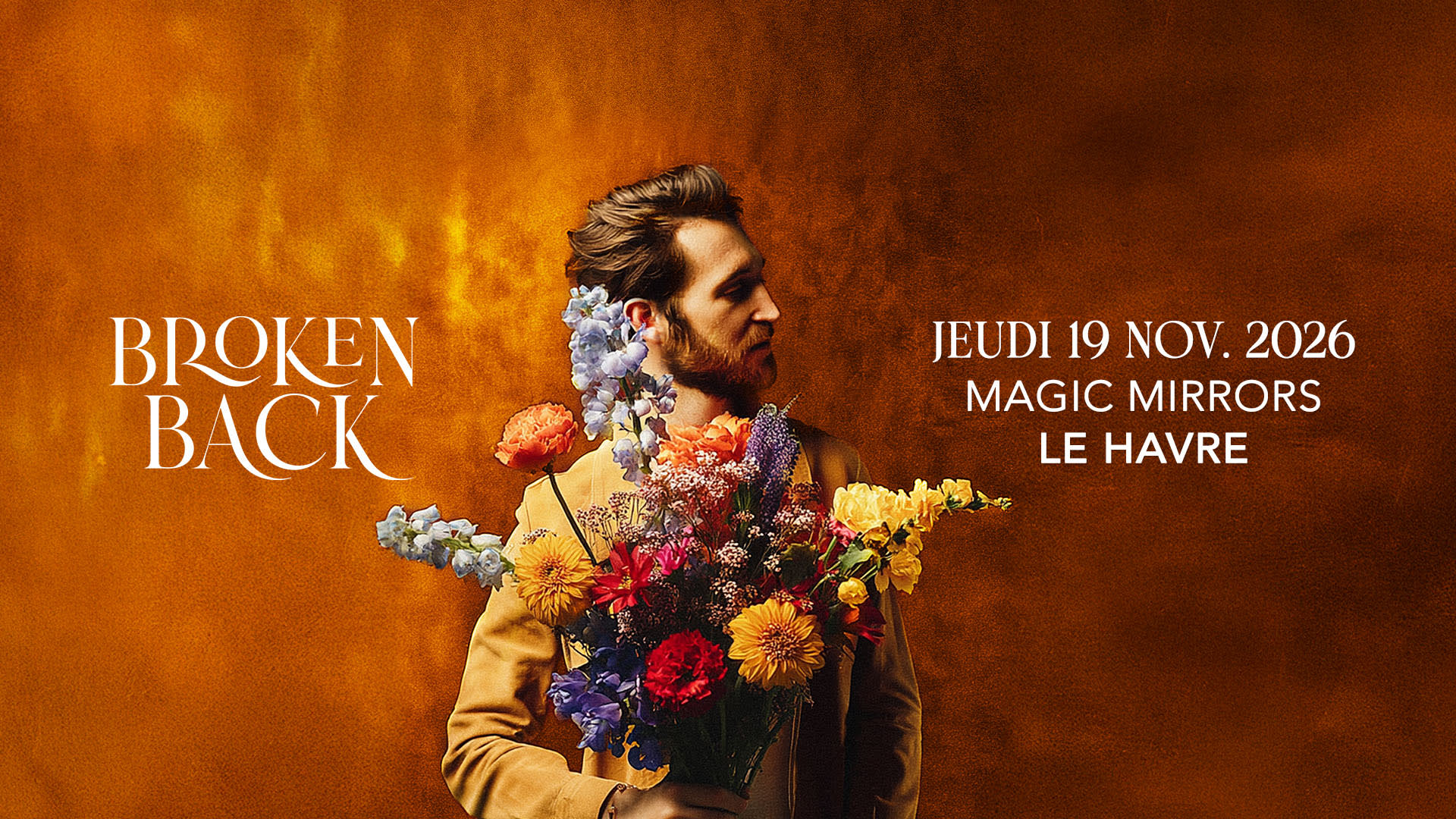 Le 19 novembre au Magic Mirrors au Havre, Broken Back te fait vibrer avec sa pop folk lumineuse et ses tubes irrésistibles 🪩 Prends vite ta place pour une soirée musicale unique ! 🎫