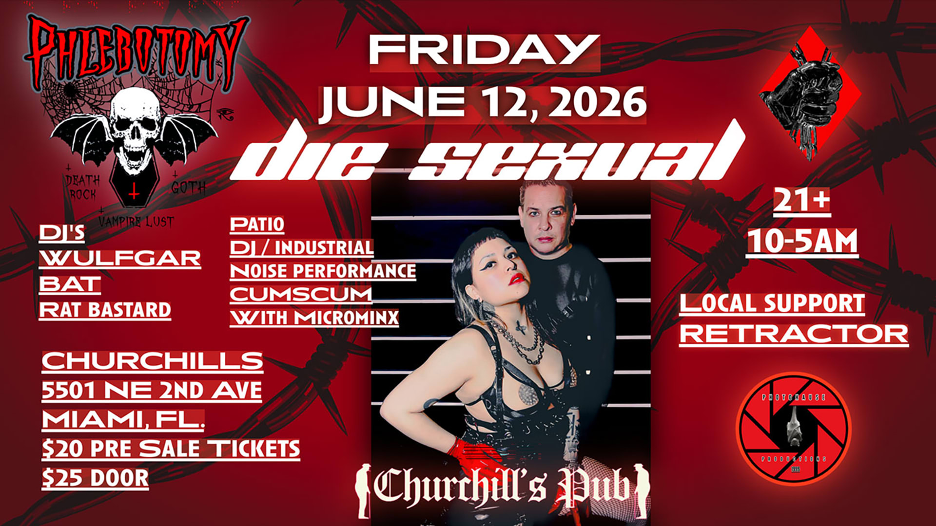 Die Sexual - Friday June 12, 2026 - Churchills Pub