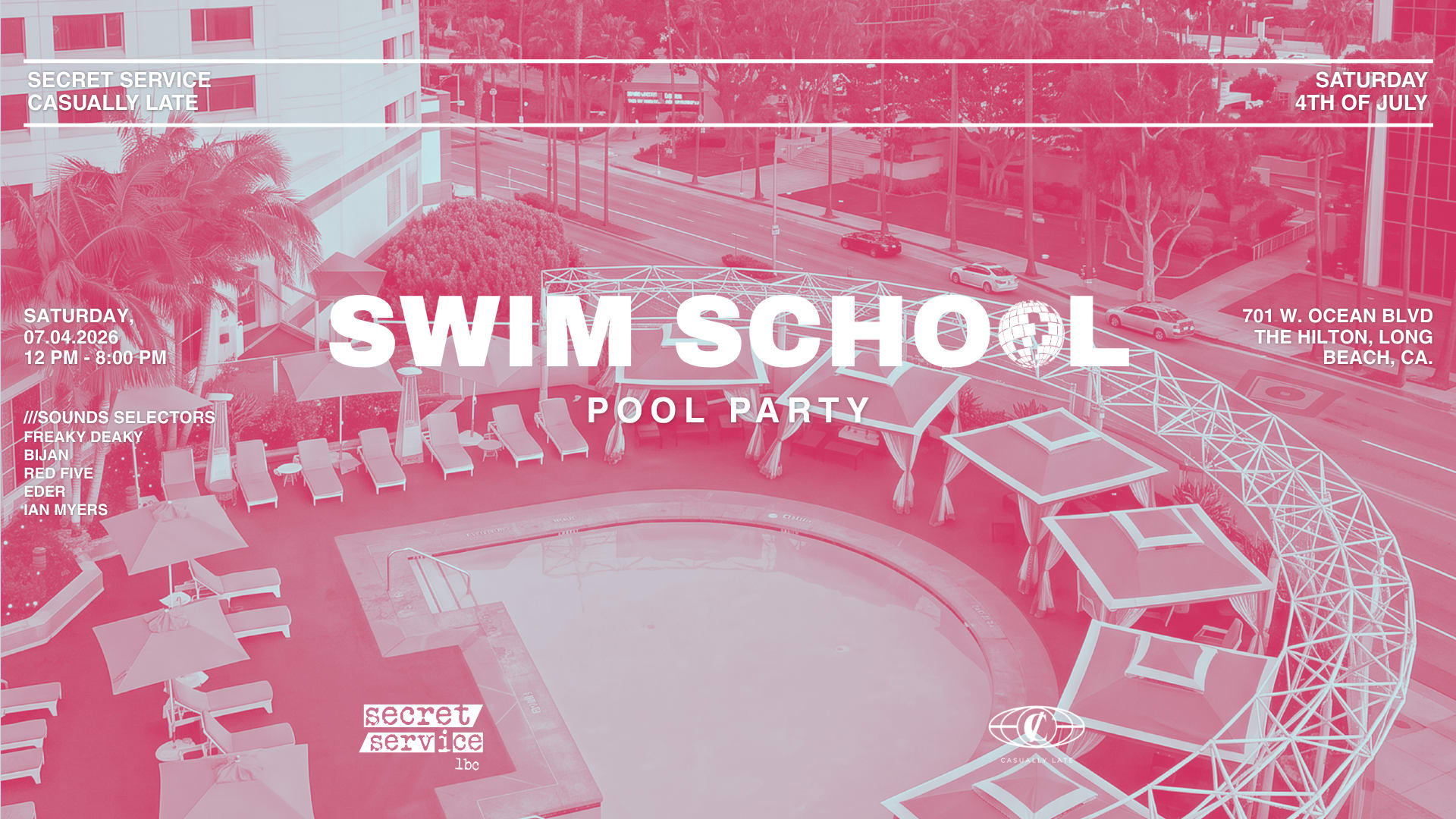Secret Service Swim School - 4th July Rooftop Pool Party