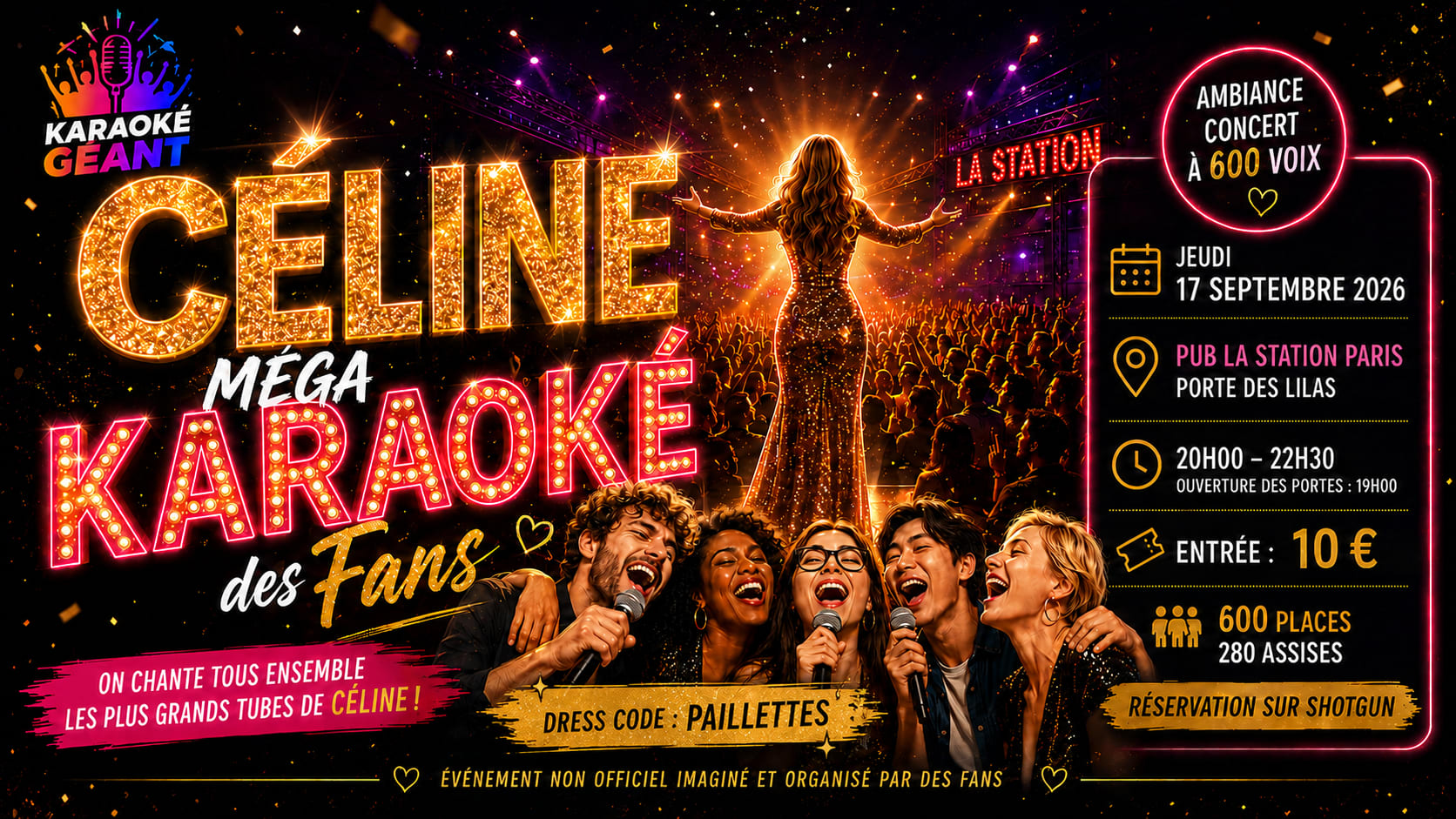 🎤 Céline - Le Méga Karaoké Des Fans – Paris | 600 Voix ✨