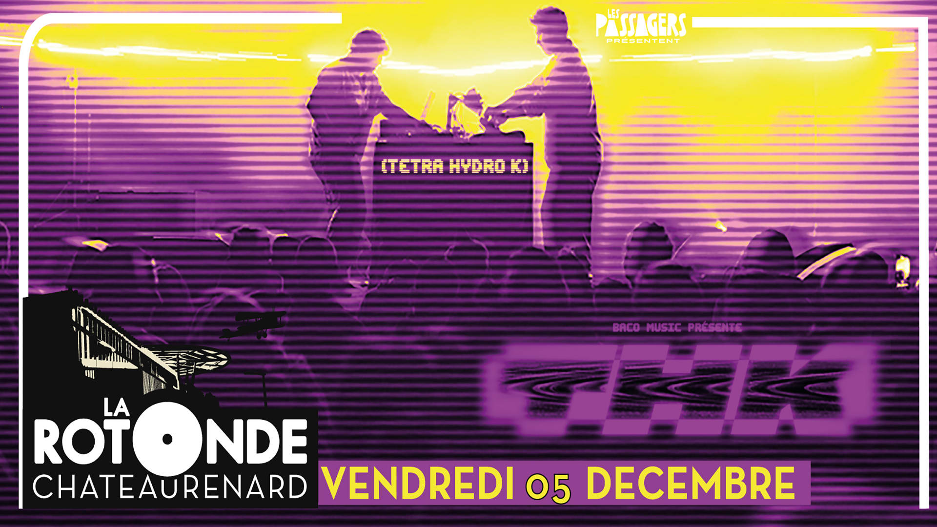 Le duo électro-dub Tetra Hydro K est de retour avec un live explosif à La Rotonde. 💥 Entre dub, bass music et électro, le tout saupoudré de saxophone envoûtant, leur show promet une immersion totale dans l’expérience THK. Prends vite ta place pour le 5 décembre ! 🎶