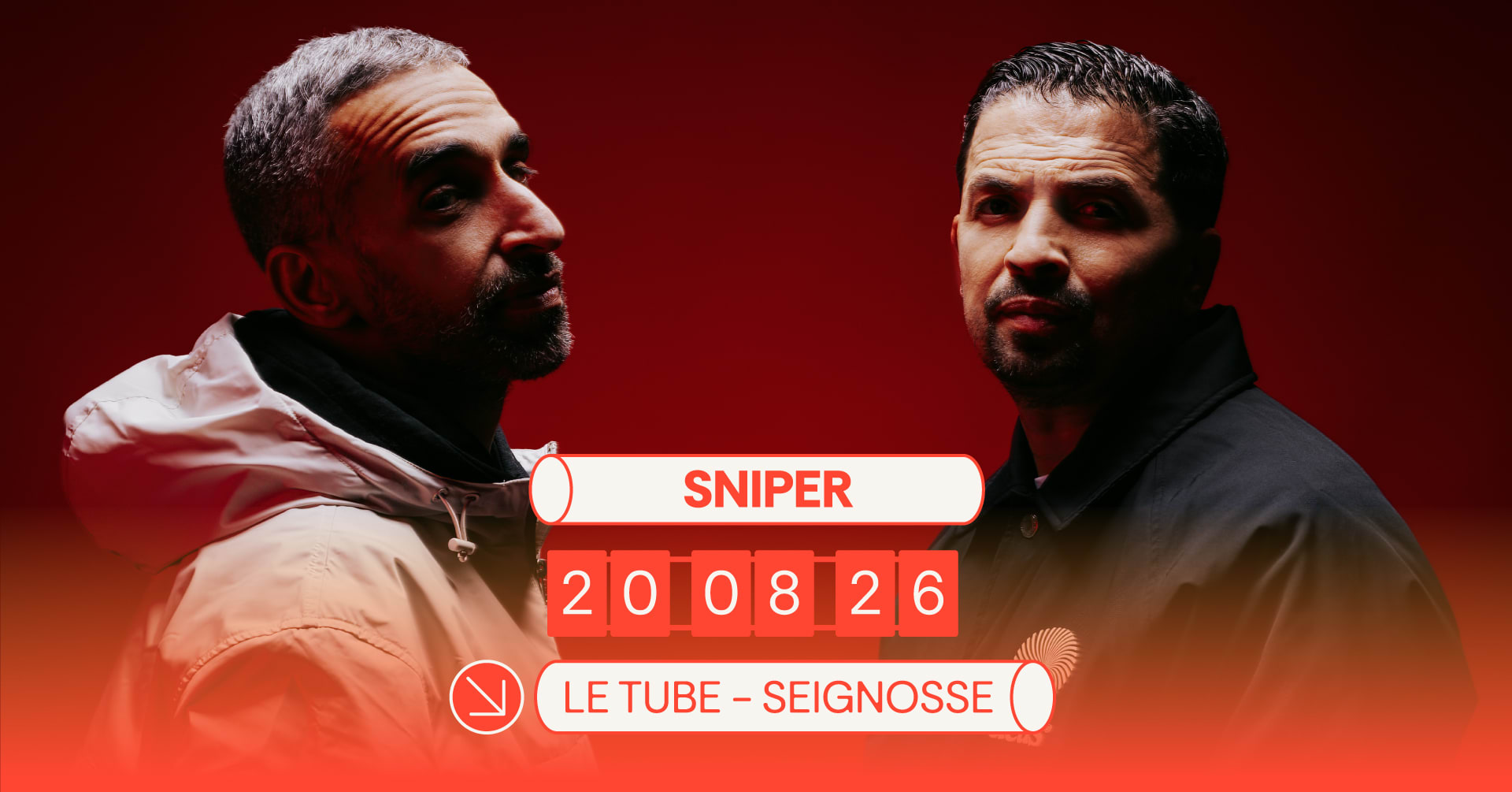 💥 Aketo et Tunisiano reviennent avec Sniper le 20 août au Tube de Seignosse pour un concert légendaire. Prends ta place pour vivre un moment incontournable du rap français 🎟️