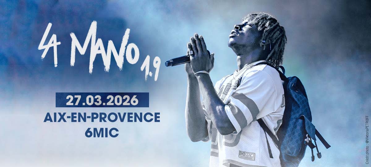La Mano 1.9 débarque en live à Aix 🎤 Le rappeur, couronné « Révélation masculine de l’année » aux Flammes 2025, sera en concert le 27 mars 🔥 Prends ta place pour ne pas manquer ce show explosif 🤯