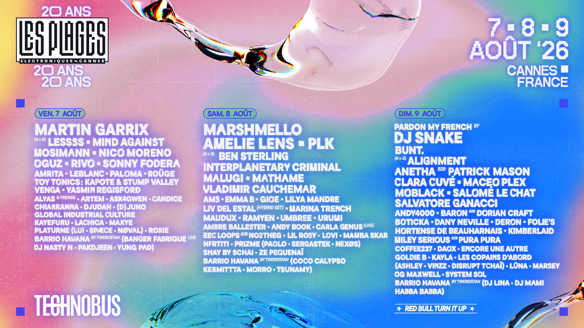 🐚 Les Plages Électroniques approchent à grands pas ! Du 7 au 9 août, Martin Garrix, Marshmello, DJ Snake & more te feront danser sur la plage du Palais des Festivals de Cannes ✨ N'attends plus et prends ta place 🎟️