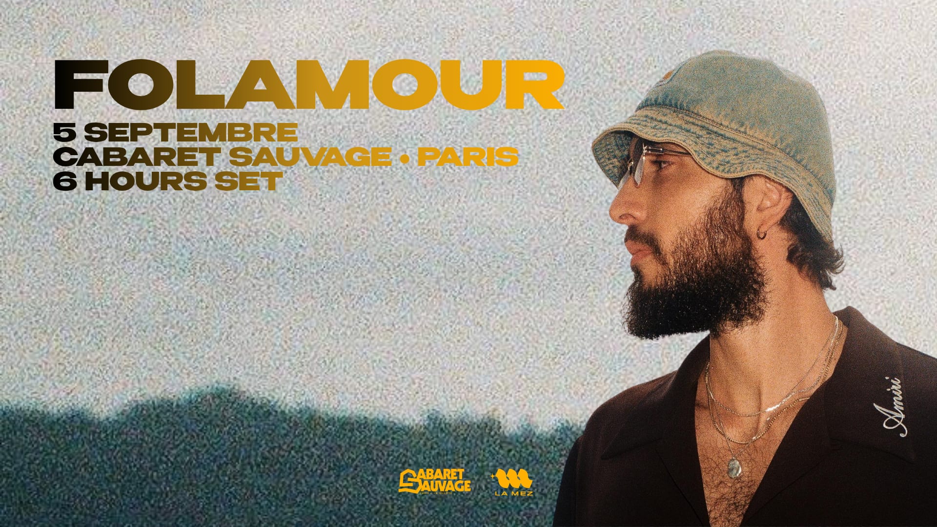 🌸 Le 5 septembre, Folamour pose ses valises au Cabaret Sauvage pour un set exceptionnel de 6h, à l’occasion de ses 10 ans de carrière. Prends ta place, enfile ton bob et viens danser sur ses grooves intemporels 🎟️ 
