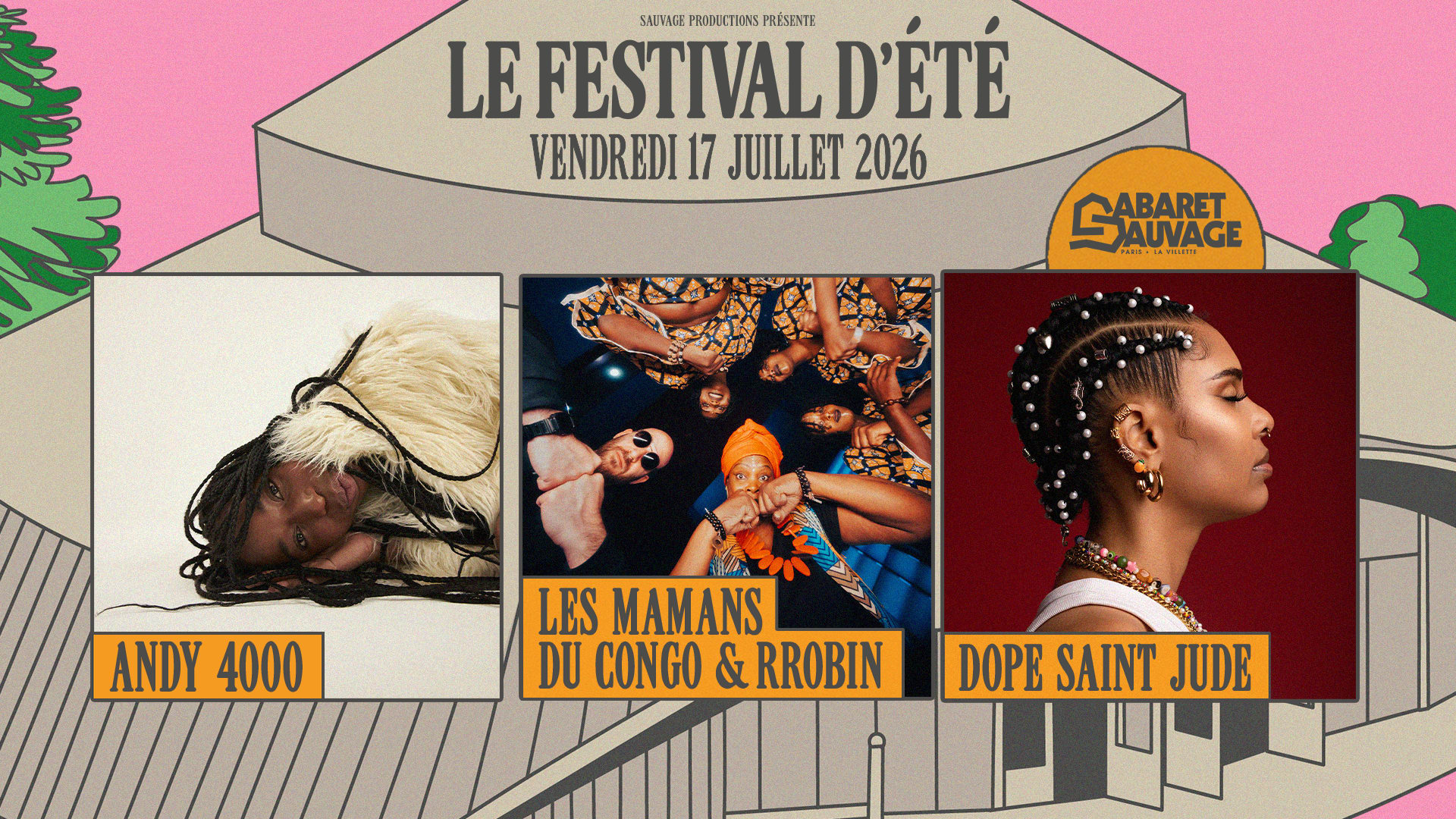 ⭐️ Andy 4000 te donne rendez-vous au Festival d'Été du Cabaret Sauvage le 17 juillet pour une soirée entre afrobeat et hip-hop qui va te faire danser à coup sûr 💃 Elle sera accompagnée des Mamans du Congo et de Dope Saint Jude. Prends ta place dès maintenant 🎟️