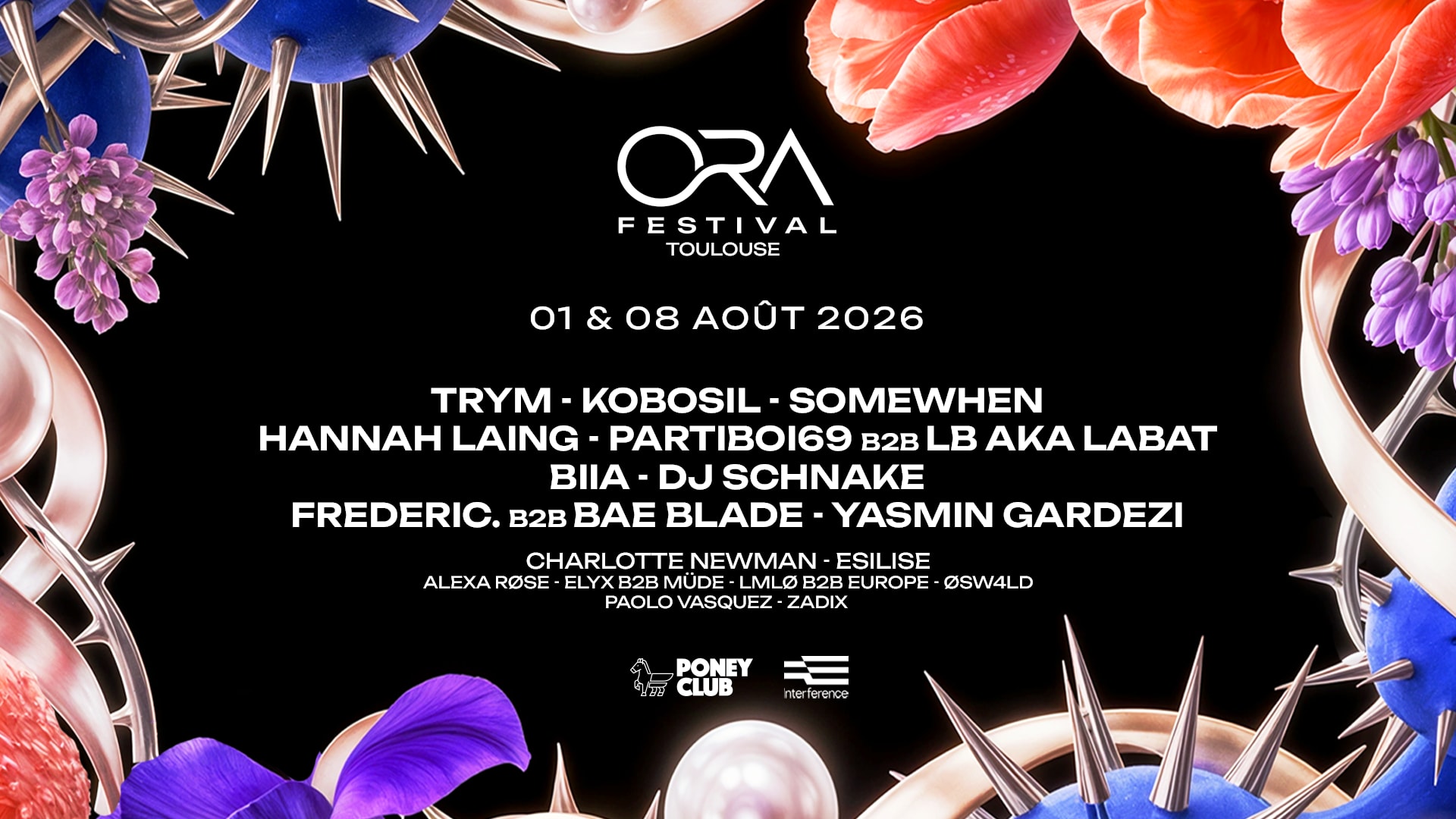 🪐 Du 1er au 8 août, Ora Festival te prépare une série d’événements mêlant house, hard groove et techno au Poney Club avec Trym, LB aka Labat, Charlotte Newman, DJ Schnake & more 🔊 Prends ta place et célèbre le mois d’août comme il se doit 🎟️