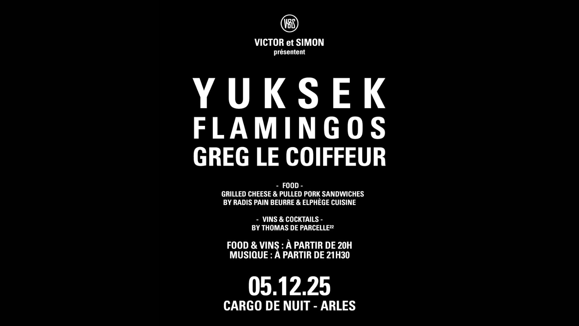 👉 Retrouve Yuksek au Cargo de Nuit à Arles le 5 décembre pour une soirée cocktails, musique et food, ambiance électro-disco 🪩 Prends ta place ! 