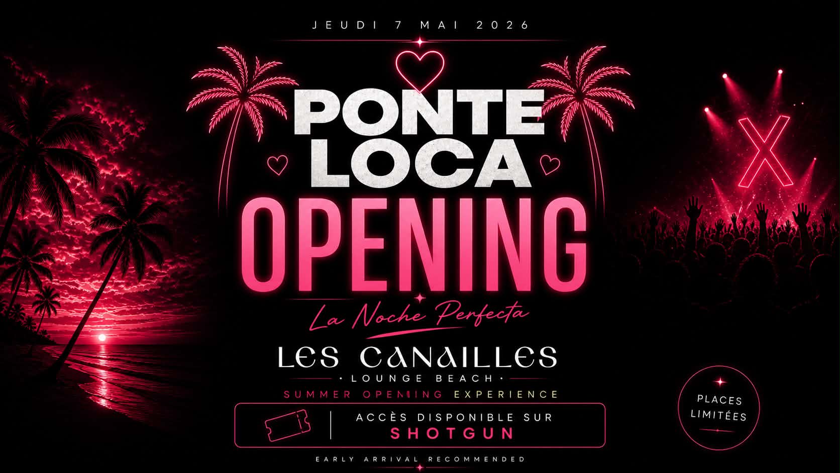 🏝️Rendez-vous jeudi 7 mai sur la Plage des Canailles à Nice pour une soirée reggaeton c’est la soirée « latin vibes » à ne pas manquer ☀️ Prends ta place 🎟️