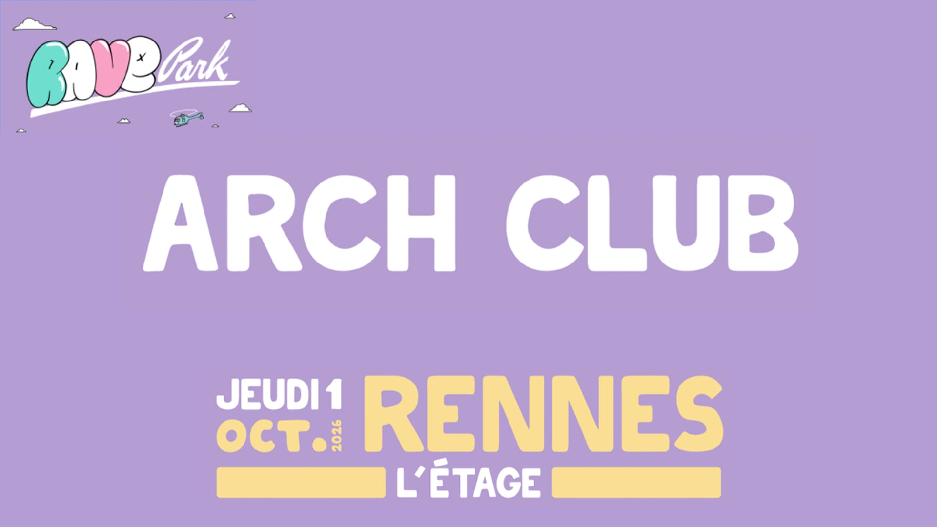 Arch Club te donne rendez-vous le 1er octobre à L’Étage de Rennes pour ouvrir le festival Rave Park. Viens prendre ta dose de son avec le collectif qui mêle hip-hop et électro. Places disponibles 🎟️