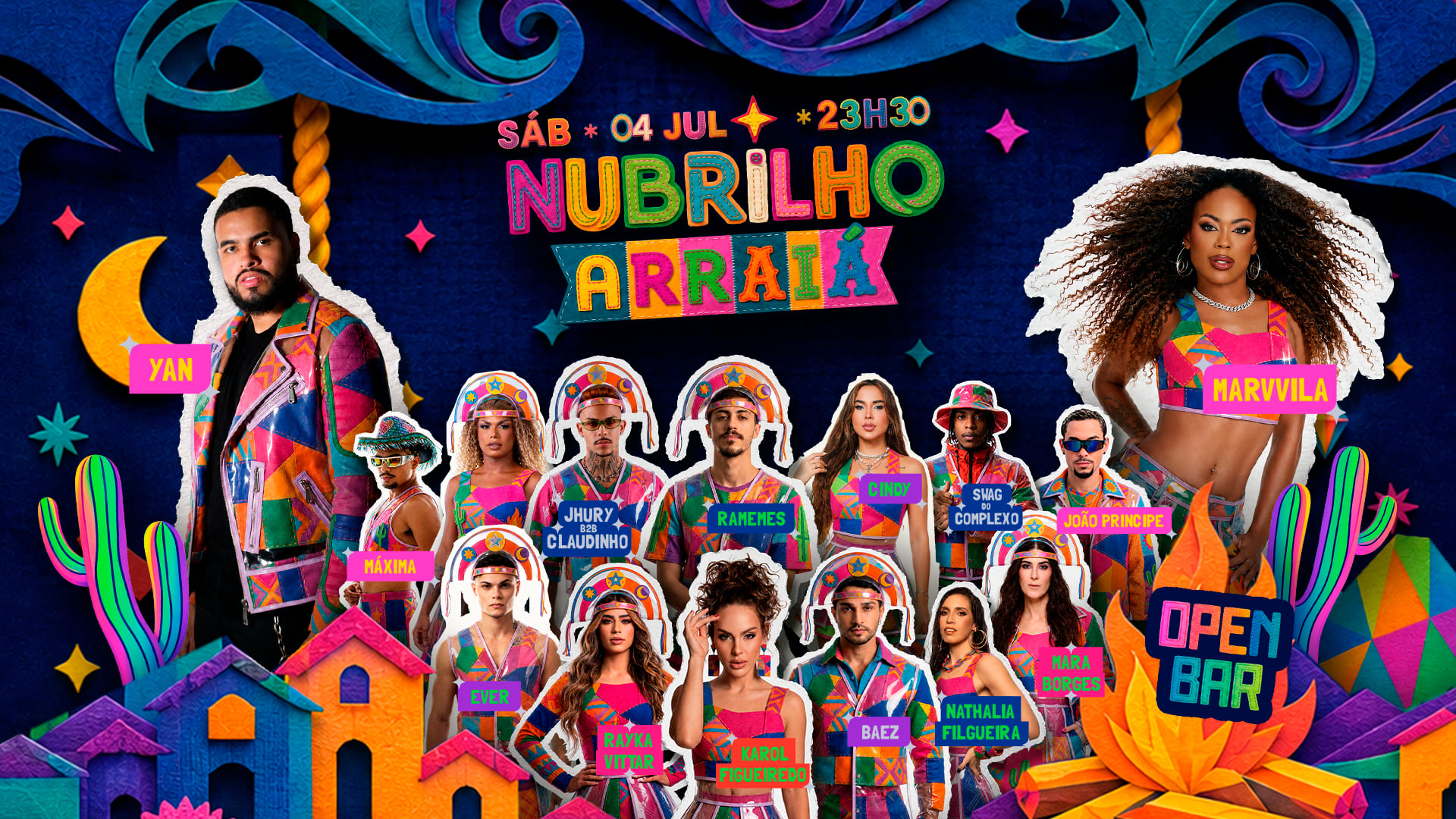 Nubrilho Arraiá - Yan E Marvvila | Open Bar | Festa Até 9h