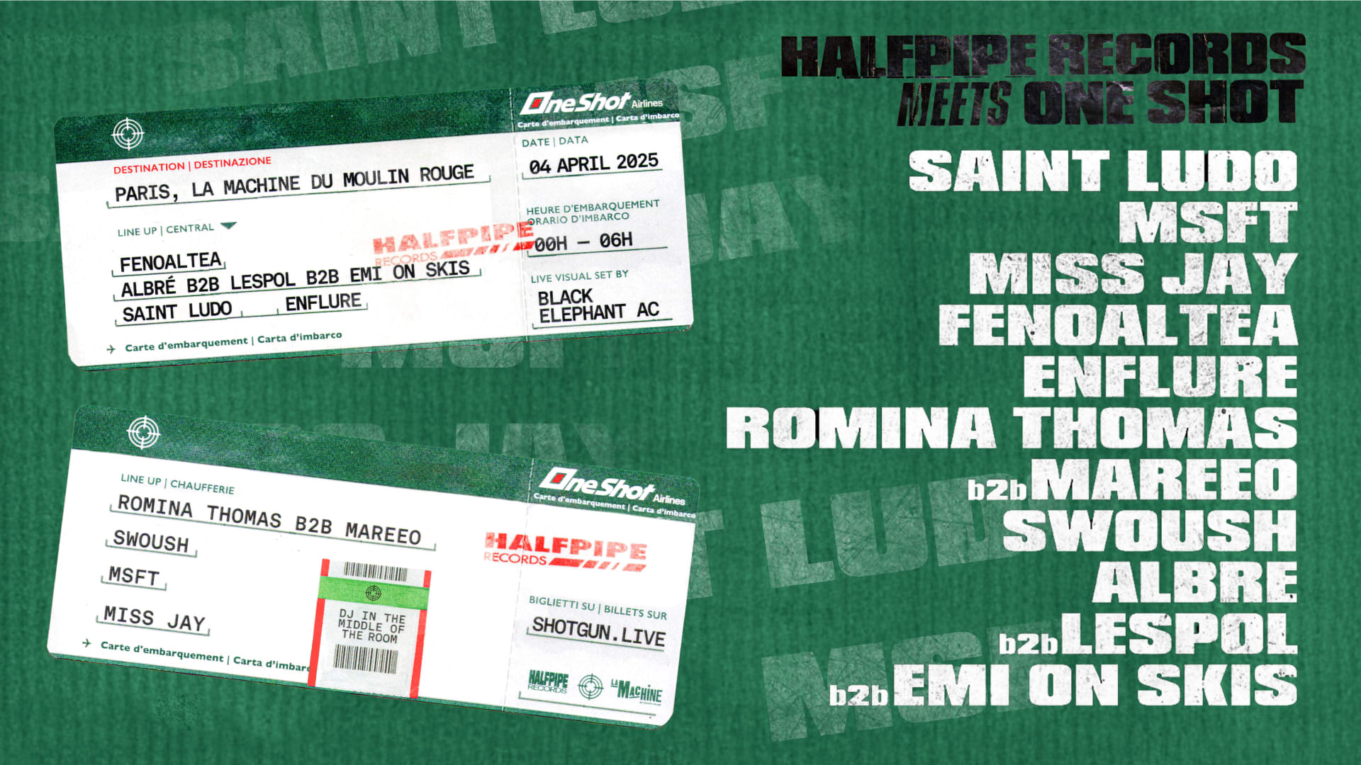 Halfpipe Records Invite One Shot : Saint Ludo, Msft, Enflure