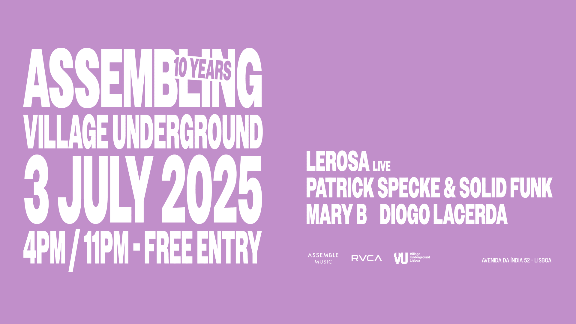 Assembling Village Underground | Thu 3 July • Free Entry