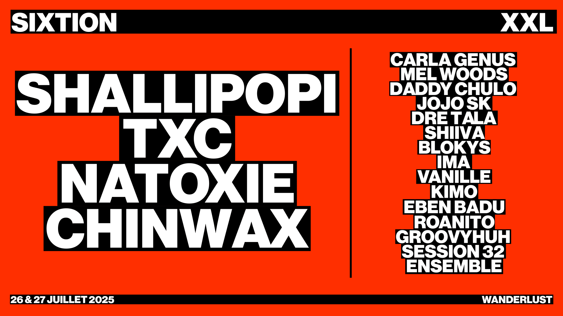 Sixtion Xxl 26 & 27 Juillet W/ Shallipopi, Natoxie & More