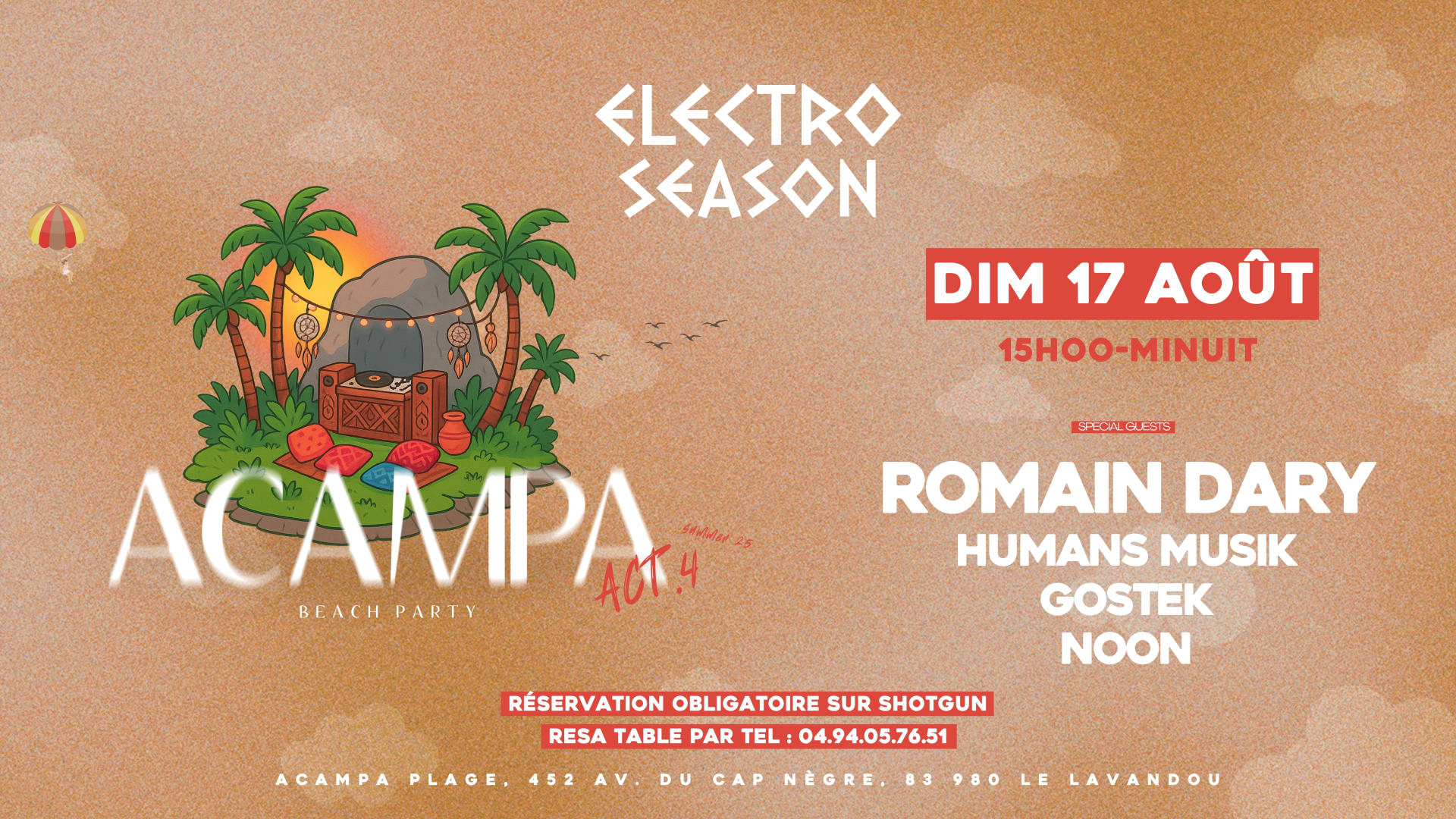 Electro Season | Acampa • Dim 17 Août