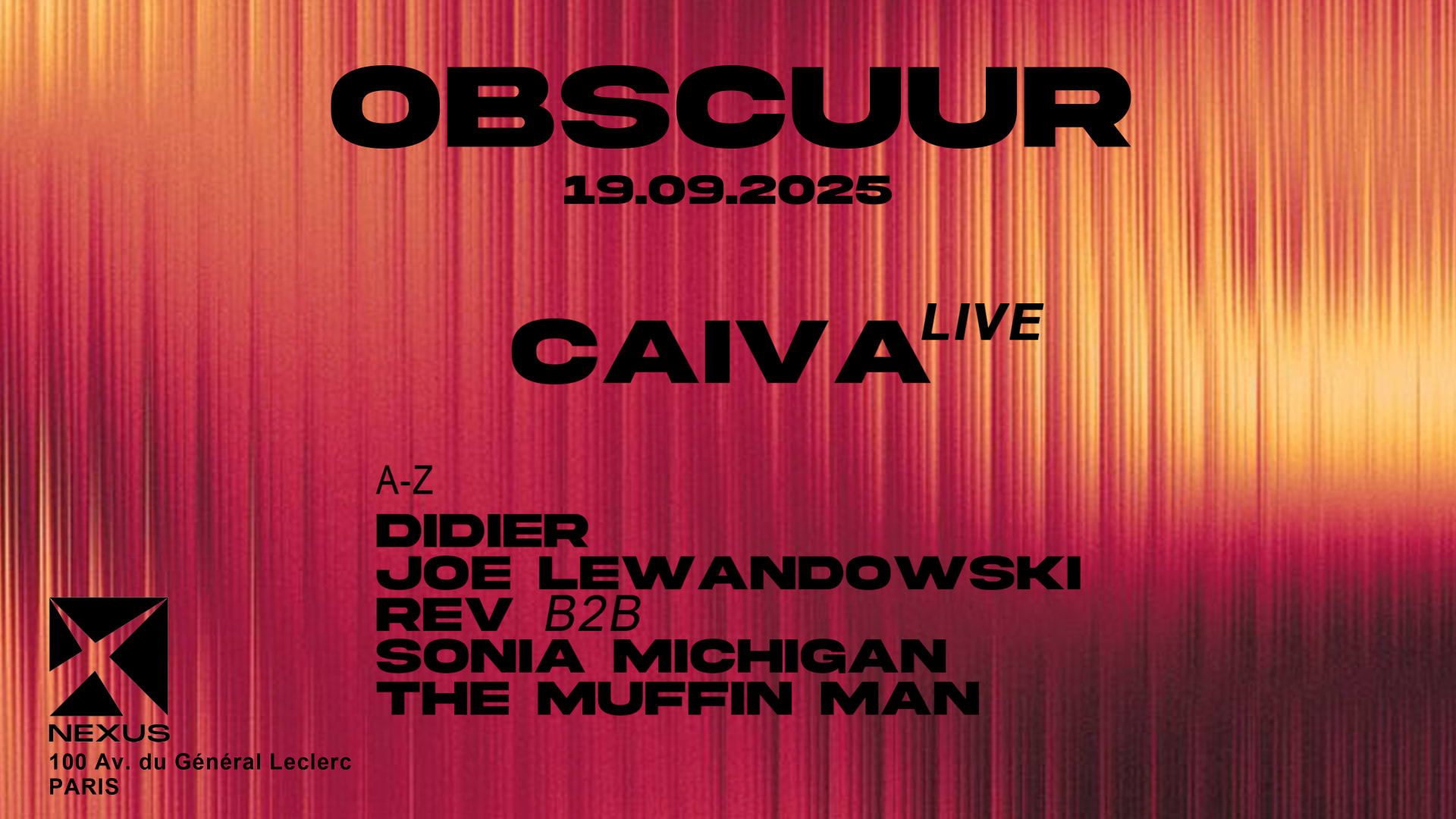 Obscuur: Caiva Live, The Muffin Man, Joe Lewandowski  & More