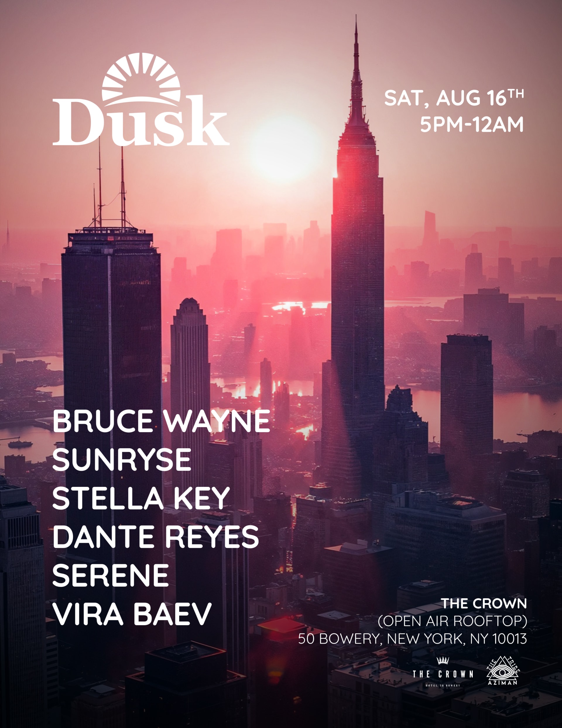 Dusk-Sunset Open Air Rooftop Party(Afro, Progressive, House)