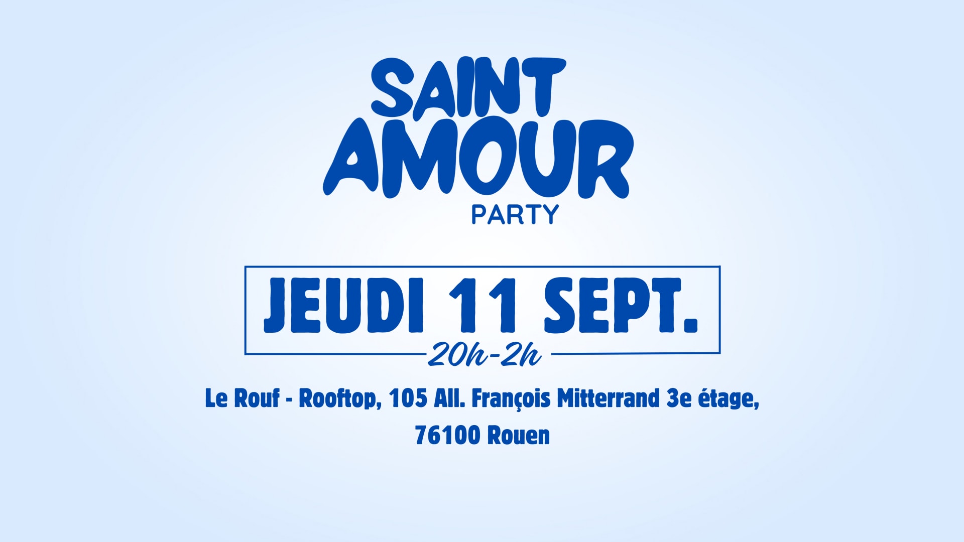 Saint Amour Party | Rooftop Party | Jeudi 11 Septembre 2025