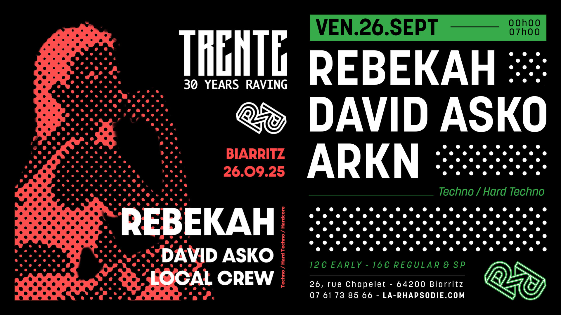 30 Years Raving : Rebekah • David Asko • Arkn