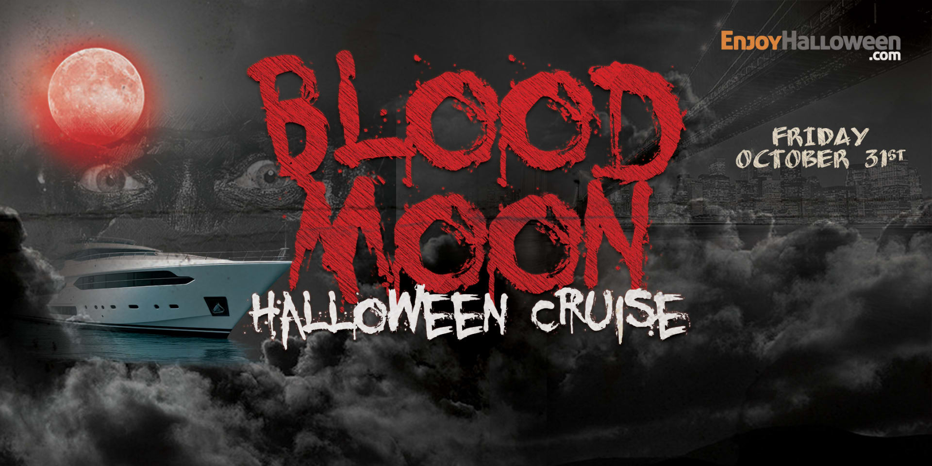 Blood Moon Halloween Midnight Yacht Cruise New York City